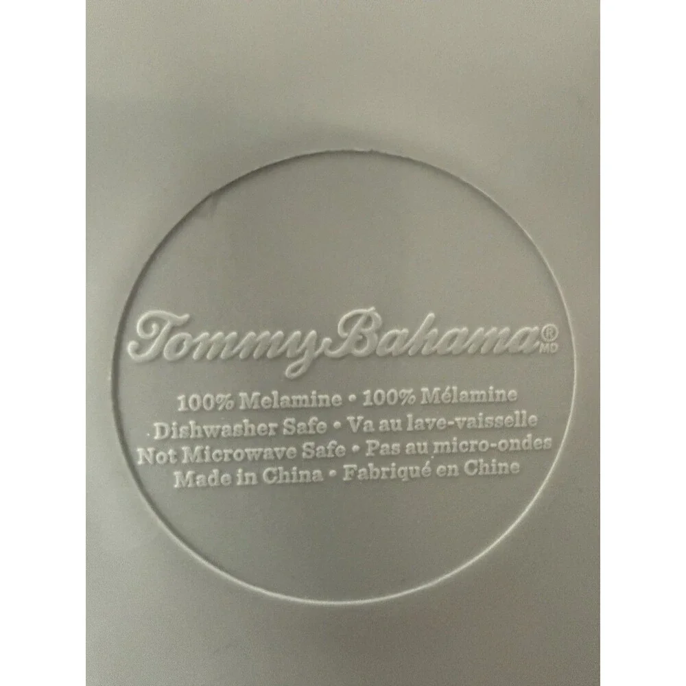 Tommy Bahama Melamine Plates Dinner Tropical Leafy Summer Pool